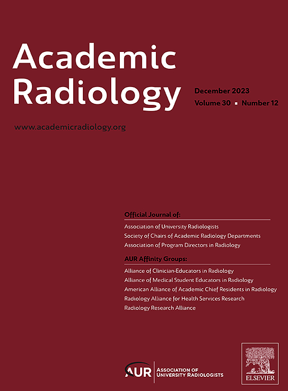 Go to journal home page - Academic Radiology